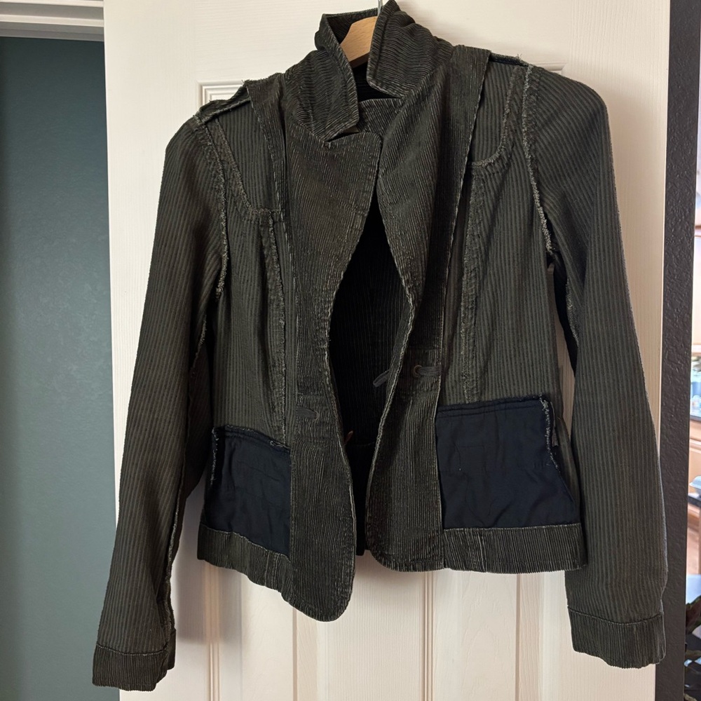 🕊️ LOFT Dark Olive Gray Corduroy Petites Blazer - Picture 14 of 16